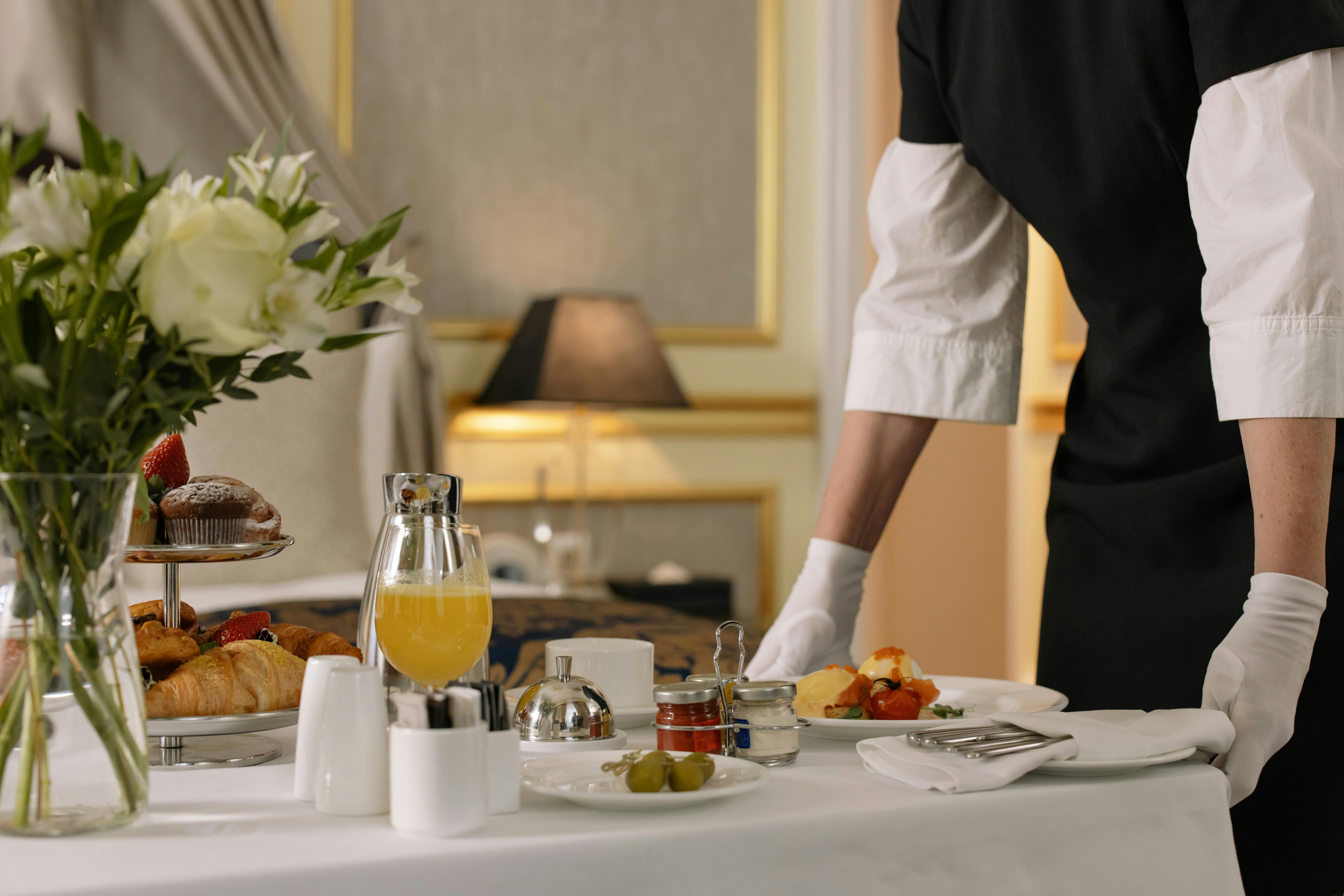 Formal breakfast service in a private residence